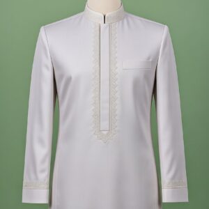 Premium White Senator Suit (Kaftan Style Two-Piece)