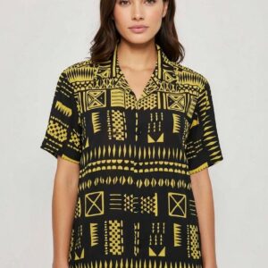AfroGeo Print Short-Sleeve Shirt